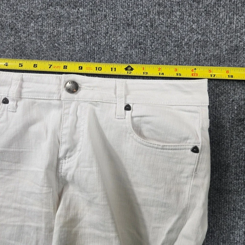 Kut from the Kloth Bermuda Shorts Womens 8 White Denim Mid Rise